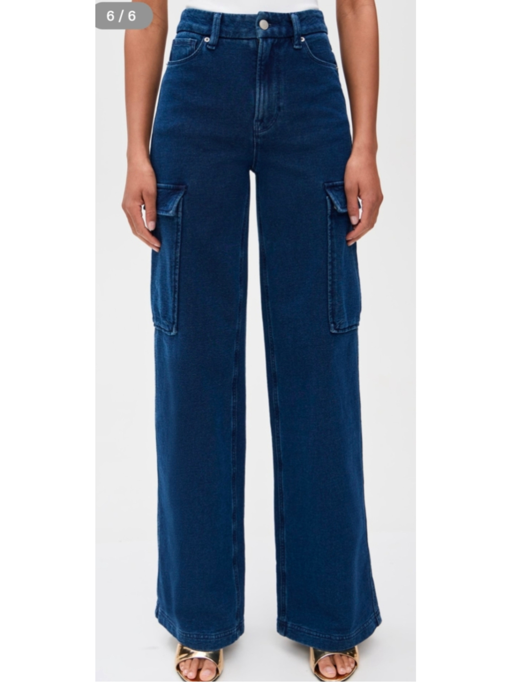 Good American Denim Wide Leg Cargo Jeans - Indigo Size 4